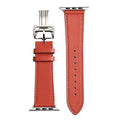 Italian Genuine Leather Watchband for iWatch Apple Watch 5 4 3 2 38mm 40mm 42mm 44mm Steel Butterfly Clasp Band Wrist Strap Belt - Gustobene