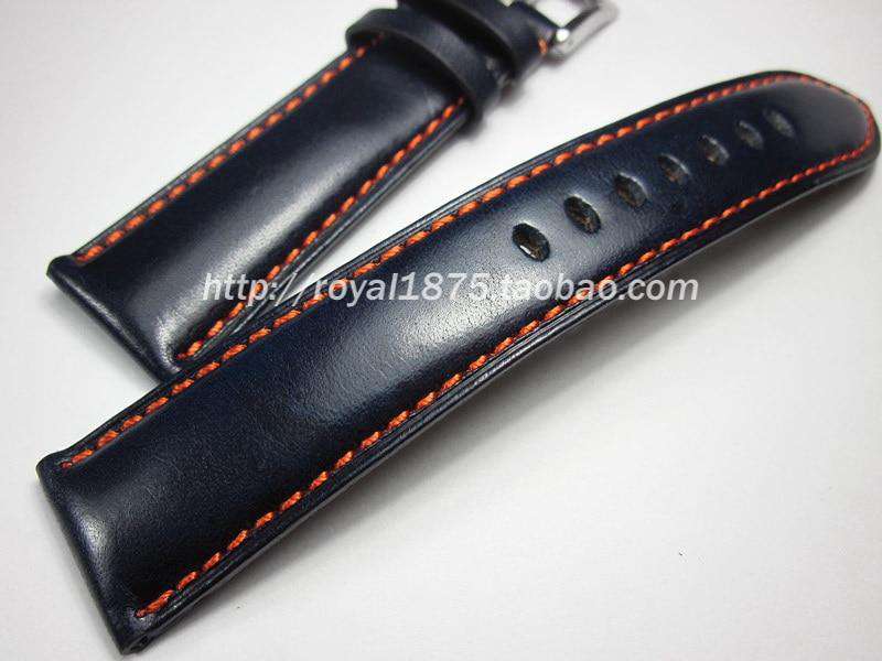 2020 new 23mm Italian Calf Leather deep blue Watch Band Handmade for CITIZEN AT9010-52E/AT9016-56H AT9037 high quality Wristband - Gustobene