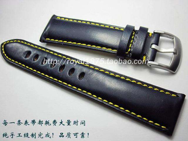2020 new 23mm Italian Calf Leather deep blue Watch Band Handmade for CITIZEN AT9010-52E/AT9016-56H AT9037 high quality Wristband - Gustobene