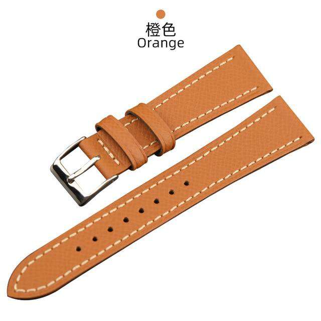 Italian palm pattern leather watchband 18 19 20MM, epsom leather and men's leather strap, retro leather strap