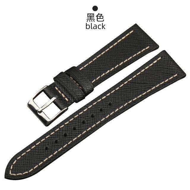 Italian palm pattern leather watchband 18 19 20MM, epsom leather and men's leather strap, retro leather strap