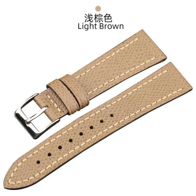 Italian palm pattern leather watchband 18 19 20MM, epsom leather and men's leather strap, retro leather strap