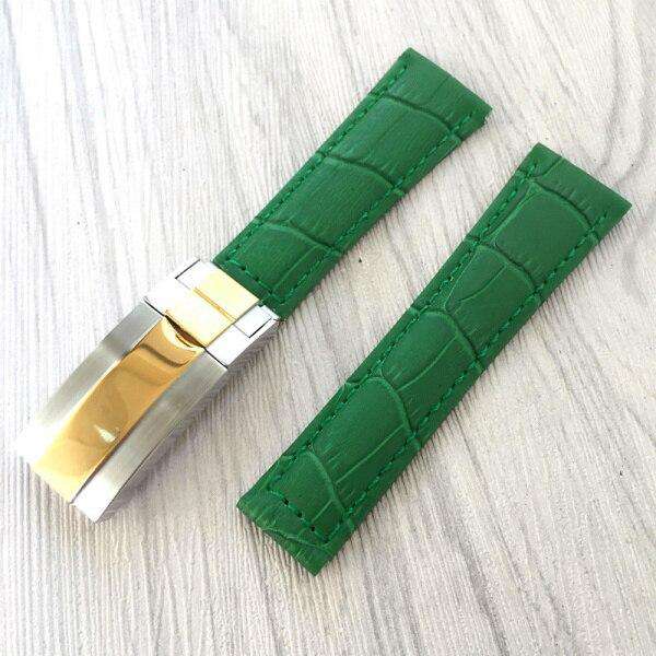 20mm Italian Cowhide Watch band Black Brown Green Leather Watchband for Role strap Daytona Submariner DEEPSEA GMT OYSTERFLEX - Gustobene