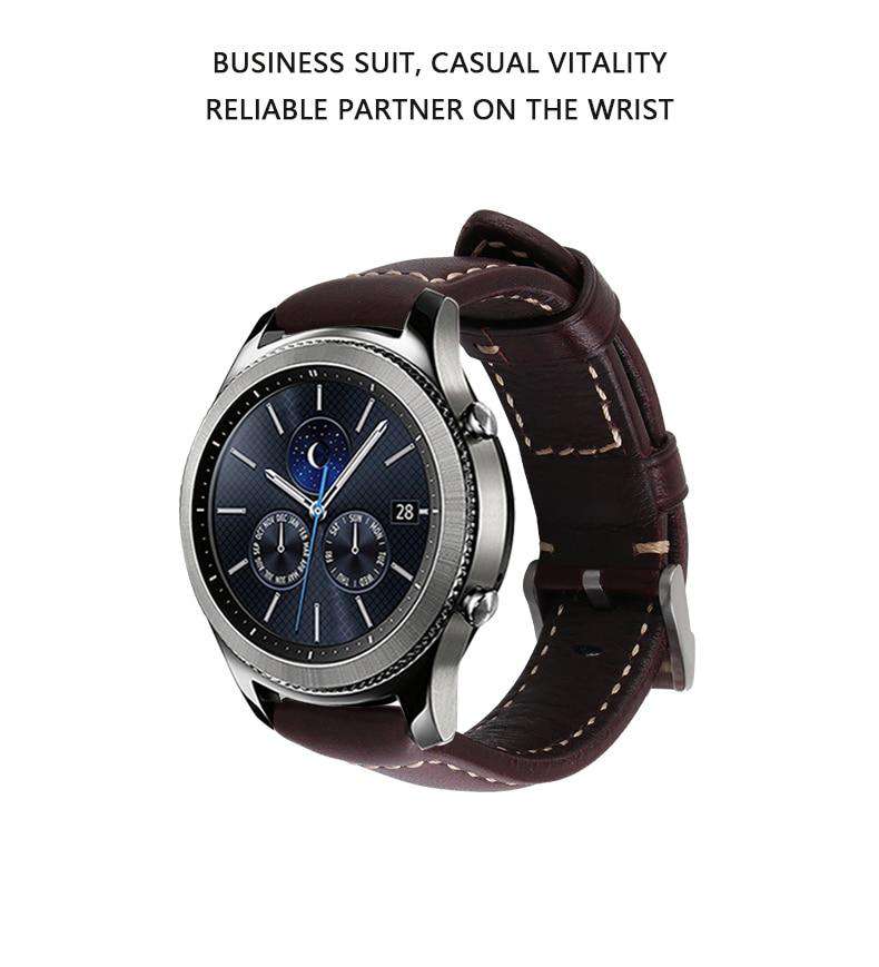Italian Genuine Leather Watchband 22mm Quick Release for Samsung Gear S3 Classic Frontier Gear 2 Neo Live Watch Band Wrist Strap - Gustobene