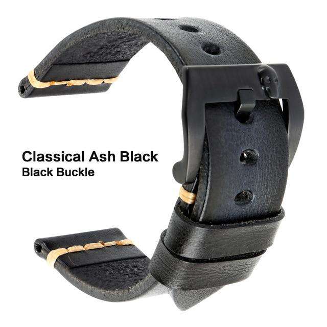 MAIKES Genuine Leather Watch band Vintage Italian Cow Leather Watchband 20mm 22mm 24mm For Longines Tudor Rolex Watch Strap