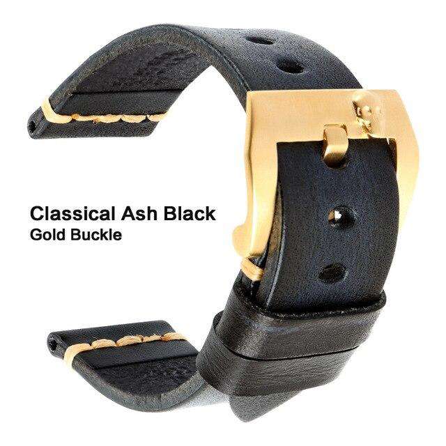 MAIKES Genuine Leather Watch band Vintage Italian Cow Leather Watchband 20mm 22mm 24mm For Longines Tudor Rolex Watch Strap