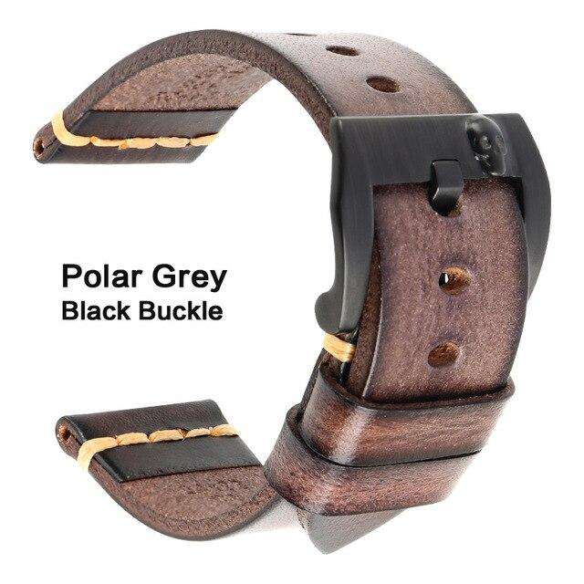 MAIKES Genuine Leather Watch band Vintage Italian Cow Leather Watchband 20mm 22mm 24mm For Longines Tudor Rolex Watch Strap