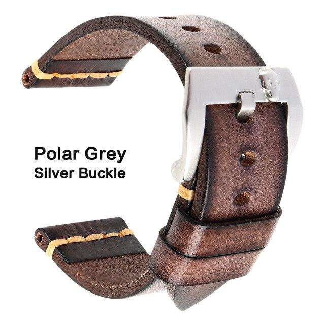 MAIKES Genuine Leather Watch band Vintage Italian Cow Leather Watchband 20mm 22mm 24mm For Longines Tudor Rolex Watch Strap