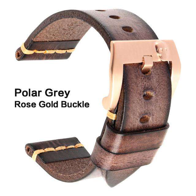 MAIKES Genuine Leather Watch band Vintage Italian Cow Leather Watchband 20mm 22mm 24mm For Longines Tudor Rolex Watch Strap