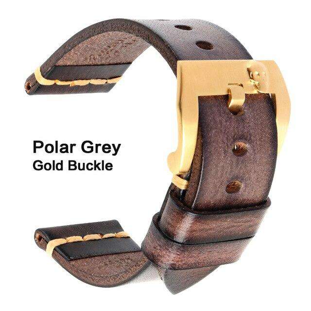 MAIKES Genuine Leather Watch band Vintage Italian Cow Leather Watchband 20mm 22mm 24mm For Longines Tudor Rolex Watch Strap