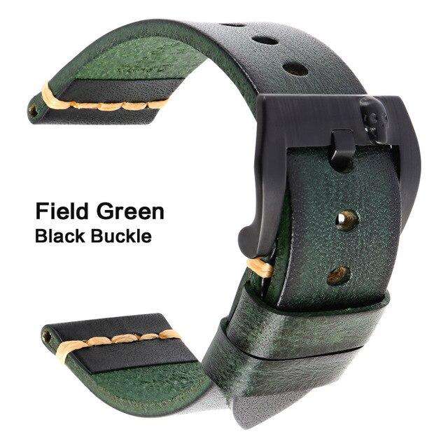 MAIKES Genuine Leather Watch band Vintage Italian Cow Leather Watchband 20mm 22mm 24mm For Longines Tudor Rolex Watch Strap