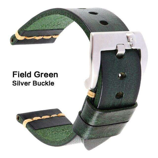 MAIKES Genuine Leather Watch band Vintage Italian Cow Leather Watchband 20mm 22mm 24mm For Longines Tudor Rolex Watch Strap