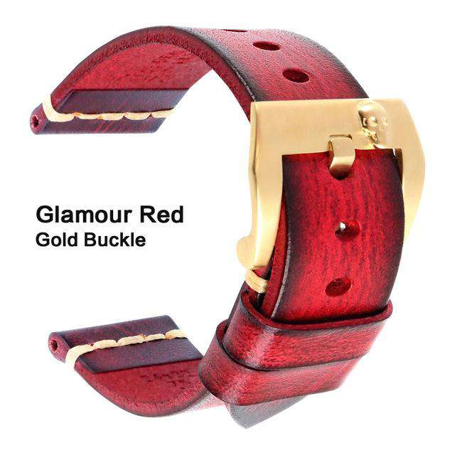 MAIKES Genuine Leather Watch band Vintage Italian Cow Leather Watchband 20mm 22mm 24mm For Longines Tudor Rolex Watch Strap