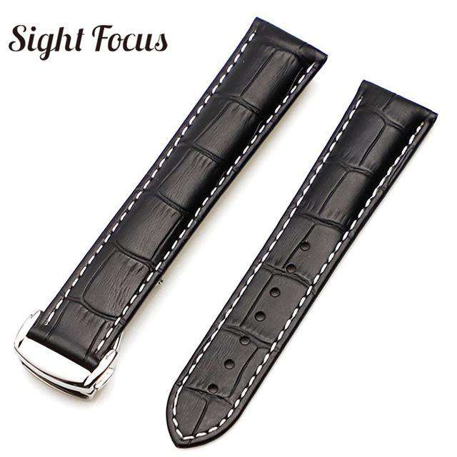 Italian Calfskin Leather Watch Straps for Omega Watch Seamaster Speedmaster De Ville Band 19mm 20mm 21mm Watch Belt Men Bracelet - Gustobene