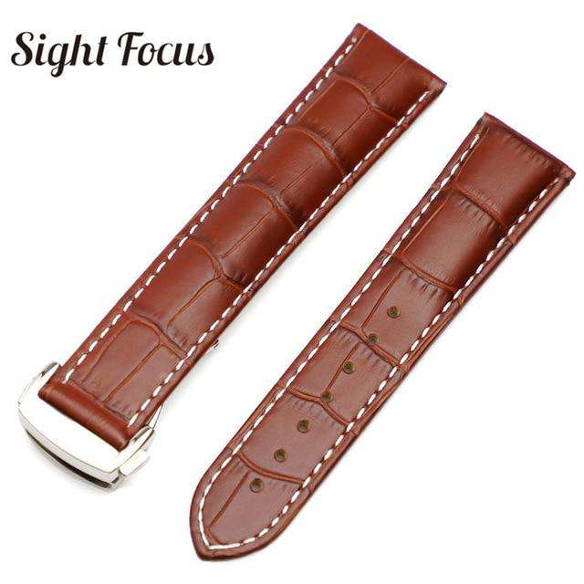 Italian Calfskin Leather Watch Straps for Omega Watch Seamaster Speedmaster De Ville Band 19mm 20mm 21mm Watch Belt Men Bracelet - Gustobene