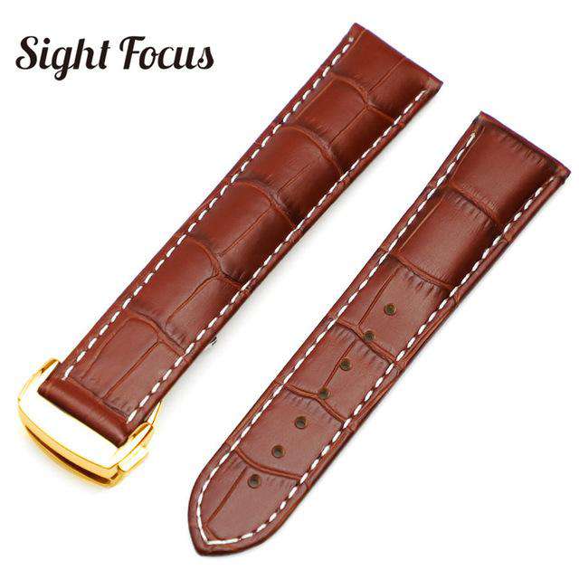 Italian Calfskin Leather Watch Straps for Omega Watch Seamaster Speedmaster De Ville Band 19mm 20mm 21mm Watch Belt Men Bracelet - Gustobene