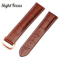 Italian Calfskin Leather Watch Straps for Omega Watch Seamaster Speedmaster De Ville Band 19mm 20mm 21mm Watch Belt Men Bracelet - Gustobene