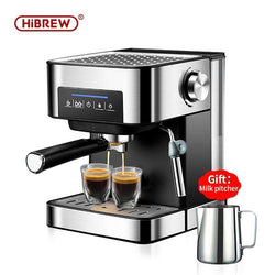 HiBREW espresso coffee machine inox semi automatic expresso maker,cafe  powder espresso maker, cappuccino - Gustobene