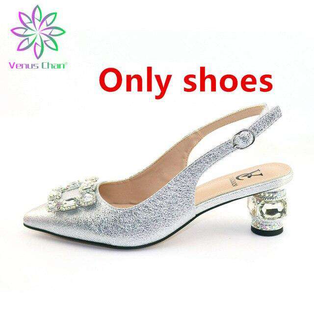 red Italian Ladies Shoe and Bag Set Decorated with Rhinestone Afircan Women Shoe and Bag To Match for Party
