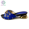 Latest African Women Wedding Shoes High Quality Elegant Italian Women Shoe with Stone High Heels Women Pumps Nigerian Lady Shoe