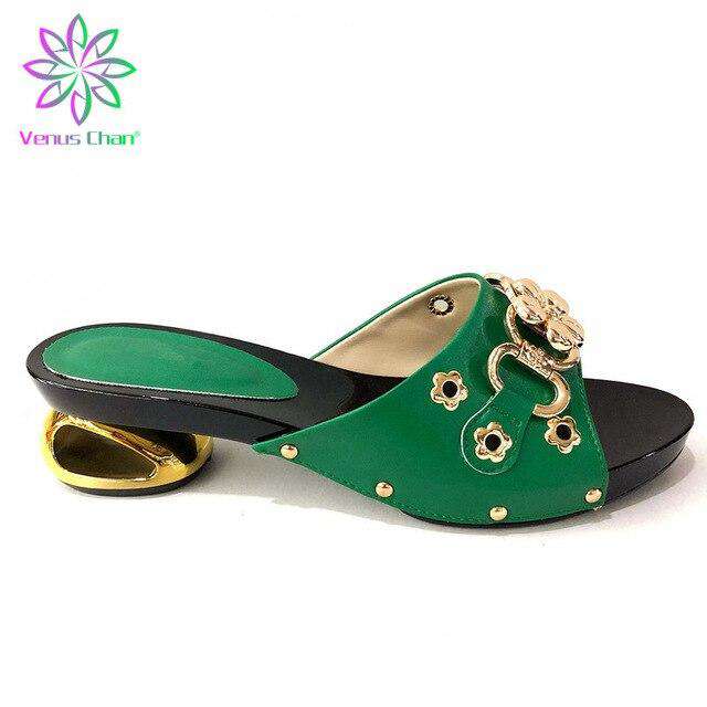 Latest African Women Wedding Shoes High Quality Elegant Italian Women Shoe with Stone High Heels Women Pumps Nigerian Lady Shoe