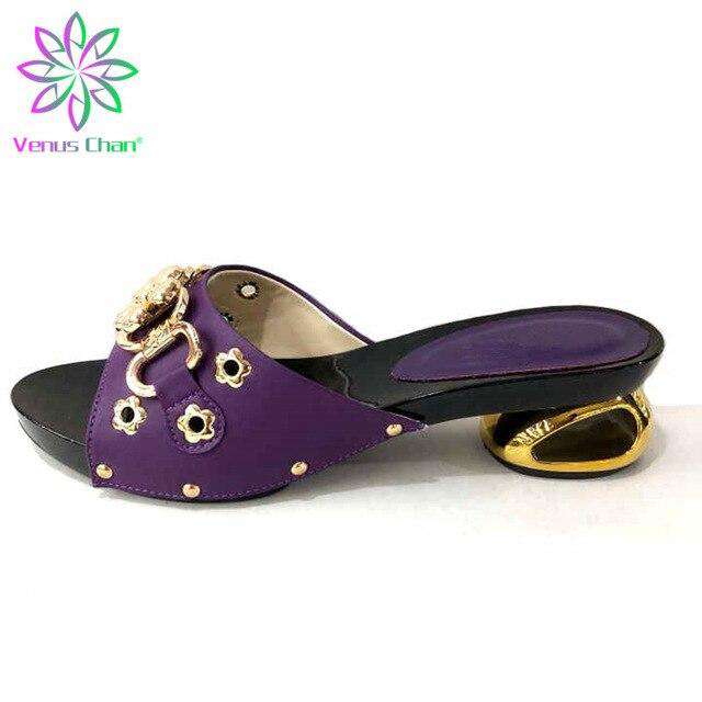 Latest African Women Wedding Shoes High Quality Elegant Italian Women Shoe with Stone High Heels Women Pumps Nigerian Lady Shoe