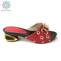 Latest African Women Wedding Shoes High Quality Elegant Italian Women Shoe with Stone High Heels Women Pumps Nigerian Lady Shoe