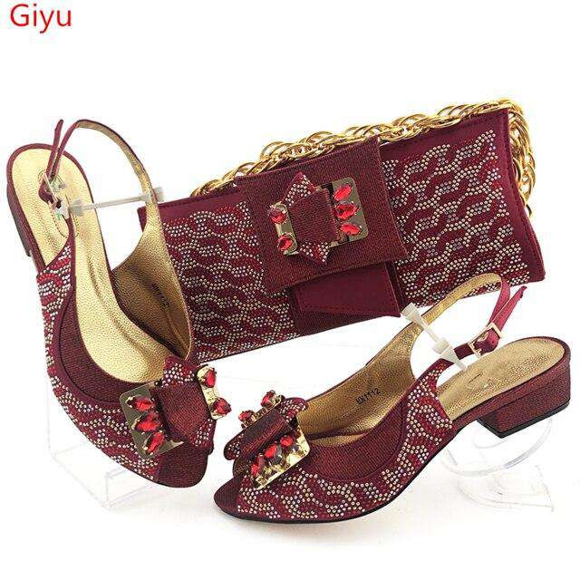 doershow fashion pink Italian Women Matching Shoes and Bag Set Italian Wedding African Shoes And Bag To Match For Party !HAS1-42 - Gustobene