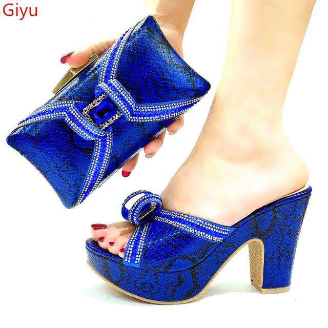 doershow good price African Wedding Shoes and Bag Set Italian Shoes with Matching Bags Nigerian Women party! SLK1-11 - Gustobene