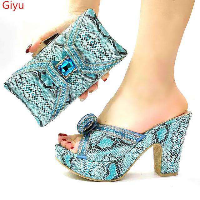 doershow good price African Wedding Shoes and Bag Set Italian Shoes with Matching Bags Nigerian Women party! SLK1-11 - Gustobene