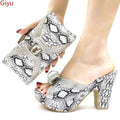 doershow good price African Wedding Shoes and Bag Set Italian Shoes with Matching Bags Nigerian Women party! SLK1-11 - Gustobene
