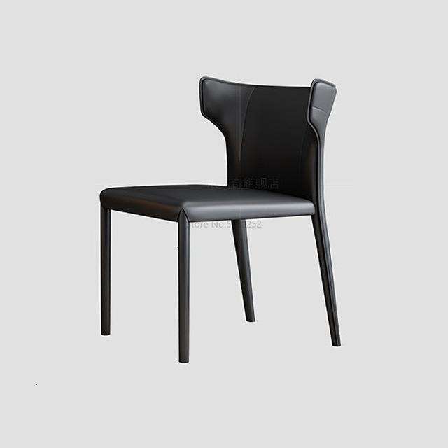 Dining chair simple Italian minimalist leather  North European small family  designer Hong Kong Style Restaurant Hotel - Gustobene