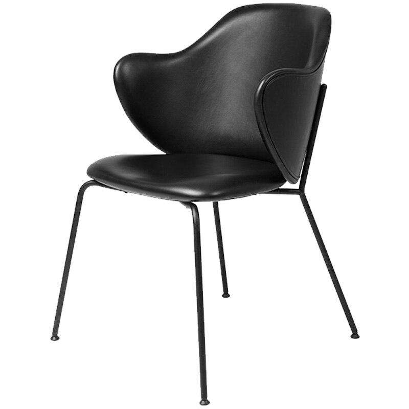 Italian minimalist wrought iron chair simple home backrest armrest dining  living room study bedroom lounge - Gustobene
