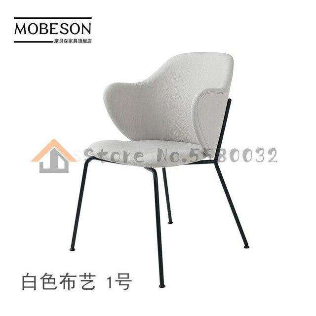 Italian minimalist wrought iron chair simple home backrest armrest dining  living room study bedroom lounge - Gustobene