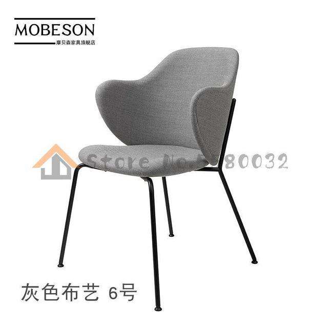 Italian minimalist wrought iron chair simple home backrest armrest dining  living room study bedroom lounge - Gustobene