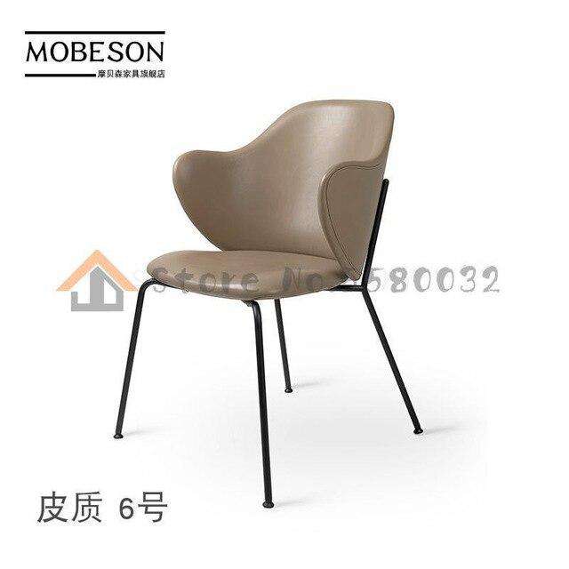 Italian minimalist wrought iron chair simple home backrest armrest dining  living room study bedroom lounge - Gustobene