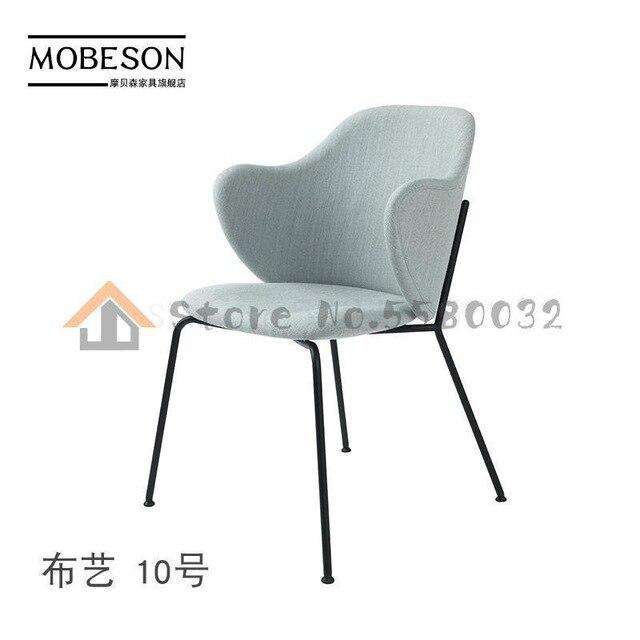 Italian minimalist wrought iron chair simple home backrest armrest dining  living room study bedroom lounge - Gustobene