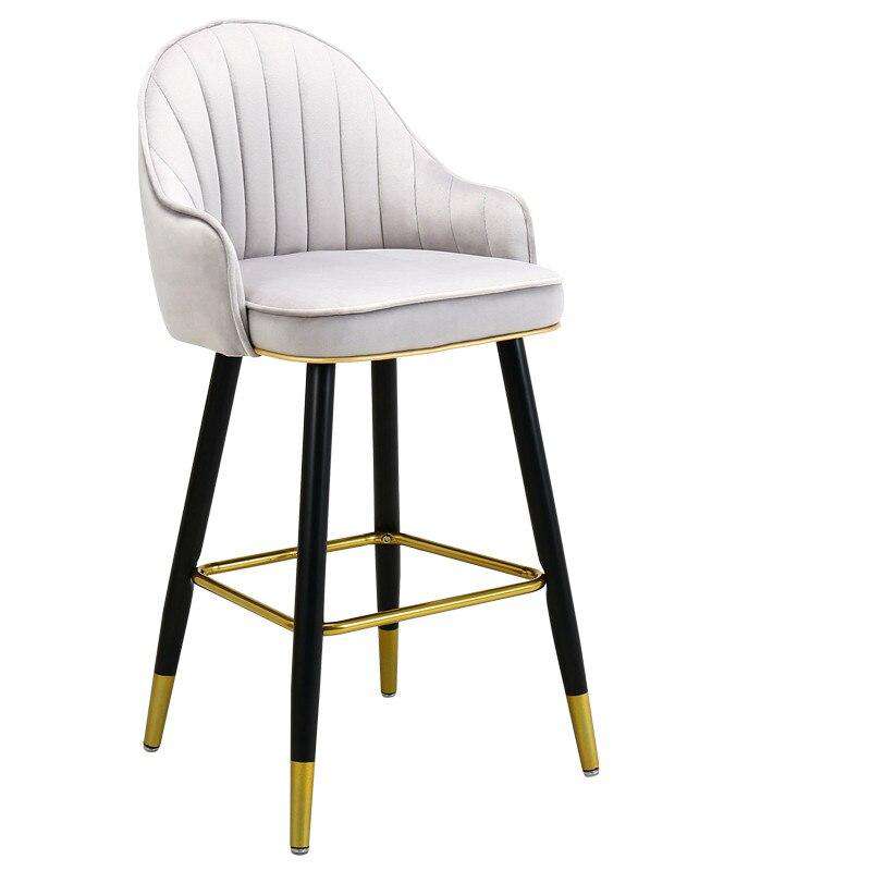 Light luxury solid wood bar chair American high chair Nordic bar chair fashion modern Italian home high stool