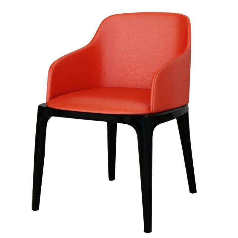 Light luxury dining chair simple modern net red back leather  Nordic Italian hotel solid wood restaurant tables and s