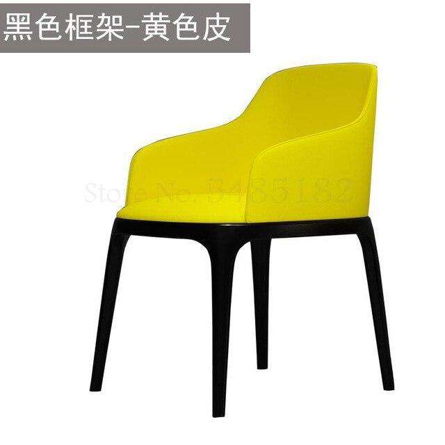 Light luxury dining chair simple modern net red back leather  Nordic Italian hotel solid wood restaurant tables and s