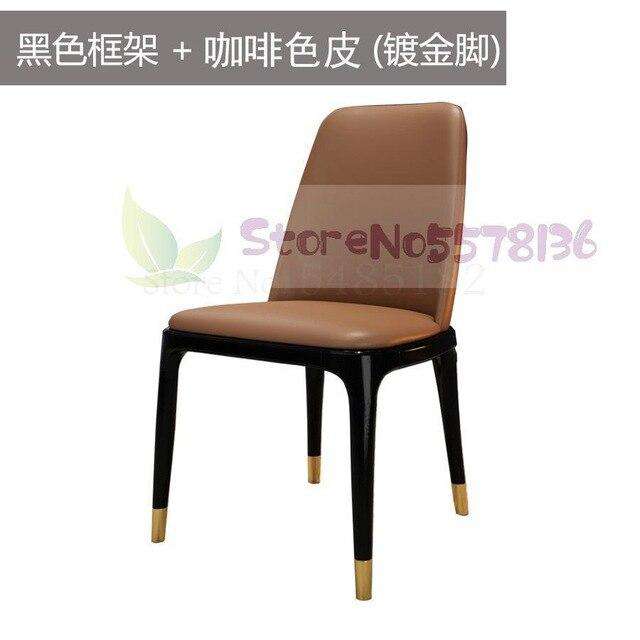 Light luxury dining chair simple modern net red back leather  Nordic Italian hotel solid wood restaurant tables and s