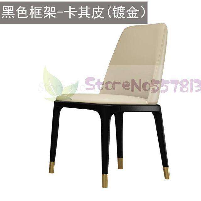 Light luxury dining chair simple modern net red back leather  Nordic Italian hotel solid wood restaurant tables and s
