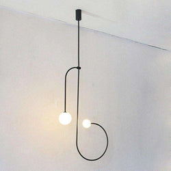 Italian Designer Minimalist Iron Line Pendant Lights Restaurant Dining Room Living Room Hanglamp Home Decor Bedroom Bedside Lamp - Gustobene