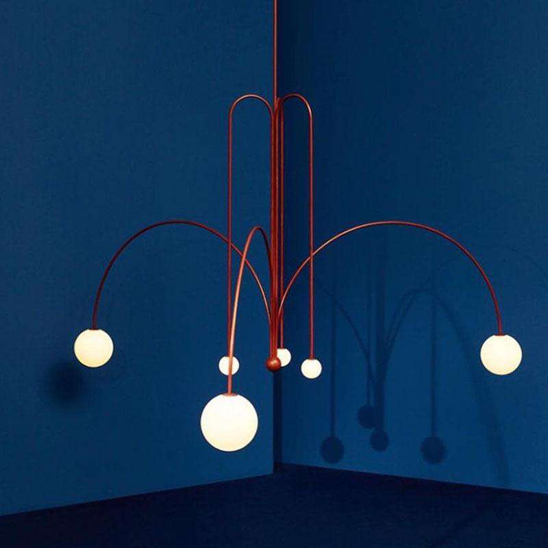 Italian Led Iron pendant lights Bedroom Living Room pendant Branch Glass Bedside Lighting Decor kitchen Hanging Lamps Luminaria - Gustobene