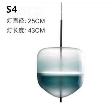 Blue chromatography Italian design lamp pendant light Lake of Venice Blue gradient Simple Peaceful Pure pendant lighting glass - Gustobene