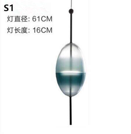 Blue chromatography Italian design lamp pendant light Lake of Venice Blue gradient Simple Peaceful Pure pendant lighting glass - Gustobene