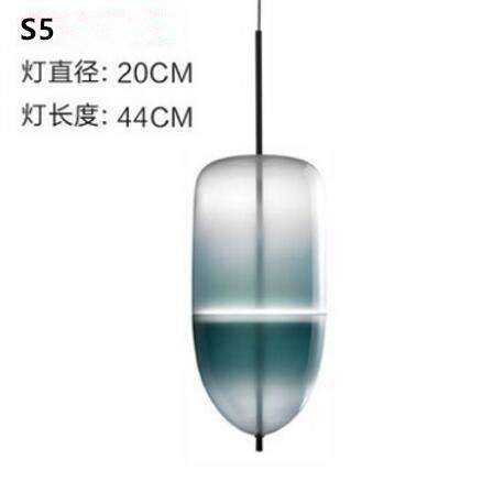 Blue chromatography Italian design lamp pendant light Lake of Venice Blue gradient Simple Peaceful Pure pendant lighting glass - Gustobene