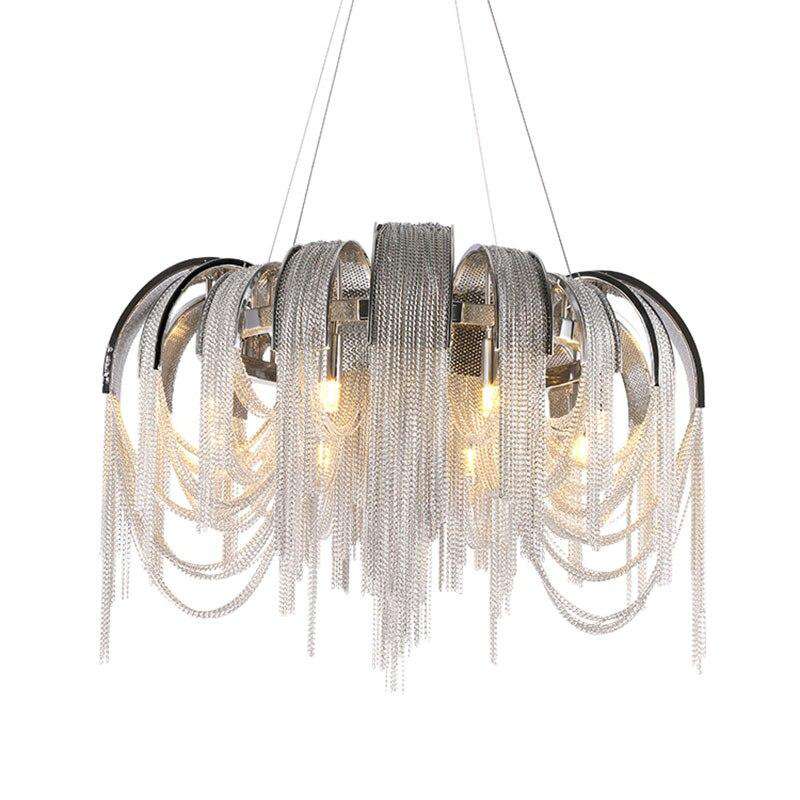 Manggic Modern Vintage Aluminium chandelier Luxury Aluminium Chain Italian Chain Button Lighting for Home Hotel Restaurant Lamp - Gustobene