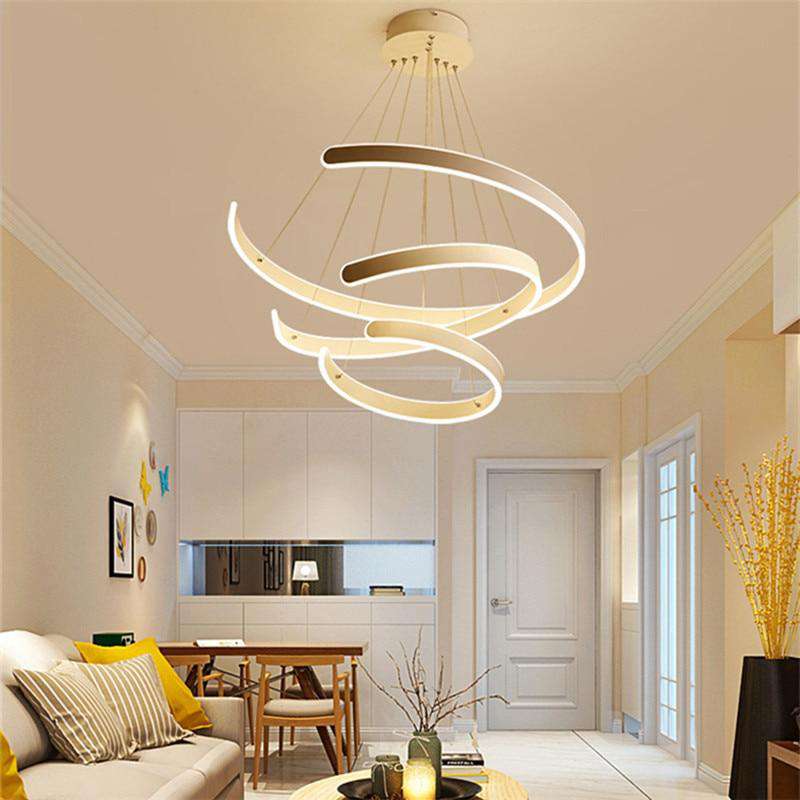 Italian LED Chandeleir Bedroom Kitchen Dining room Studio luminaires suspendus Vintage Loft Decor spiral staircase chandelier - Gustobene