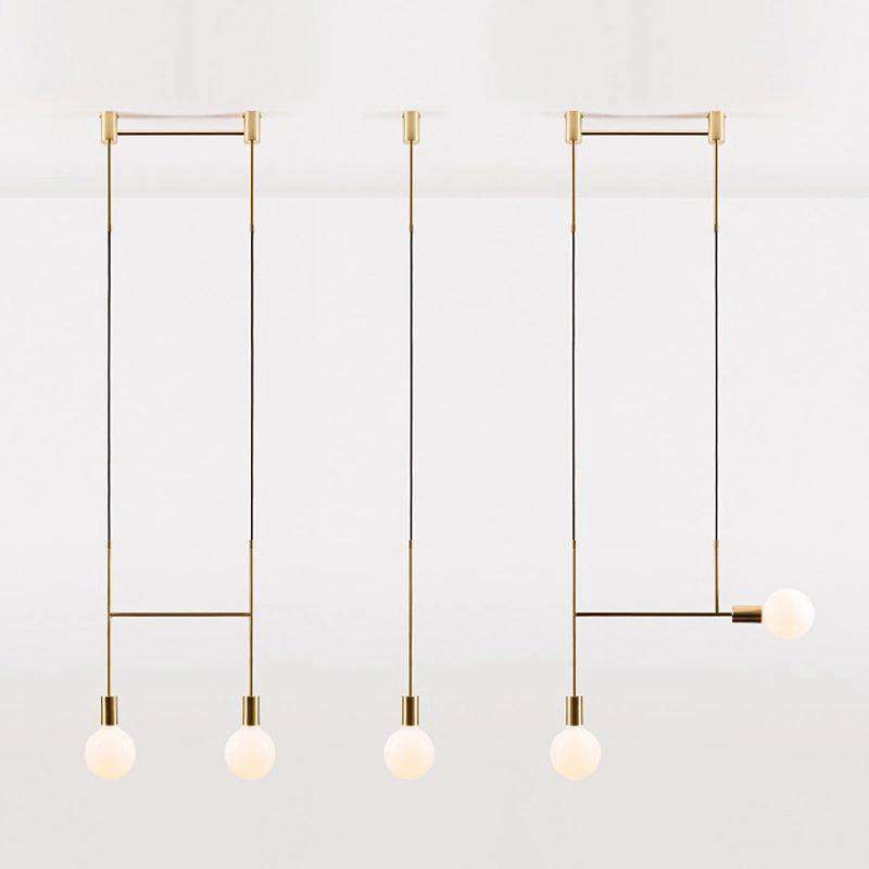 Long led chandelier Italian design pendant lamp Black Rose Gold Kitchen bar restaurant Dining room Iron tube chandelier - Gustobene